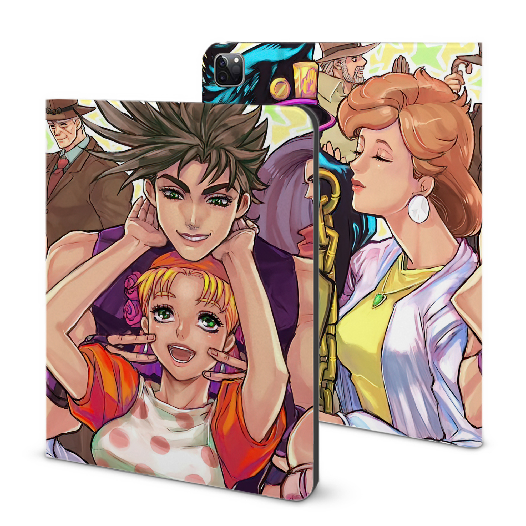 （画像用） ジョジョの奇妙な冒険 JoJo's Bizarre Adventure IPad ケース ブック型 PUレザー TPU 耐衝撃 軽量 薄型 ペン収納なし 全面保護 IPad 各モデル対応